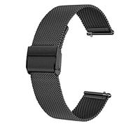 Deolven Quick Release Watch Strap, Mesh Woven Metal Watch Band for Men and Women,Universal Strap for Smart Watches and Seiko Watches 18mm Black