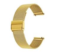 Deolven Quick Release Watch Strap,Mesh Woven Metal Watch Band for Men and Women,Universal Strap for Smart Watches and Seiko Watches 18mm Gold