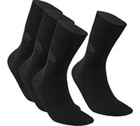 Deomed Cotton | 4 pairs | DIABETIC MEDICAL SOCKS Mens & Womens - Thin Seamless Antibacterial WIDE Non-Compression for Swollen Feet (4-pairs: Black, 9-12)