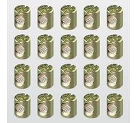 Deooxye 20 Pack 1/4''-20 12mm X 10mm Barrel Nuts Cross Dowels Off-Centered Hole for Furniture Color Zinc