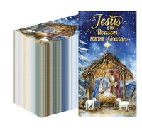 Deorfuy Christmas Nativity Paper Napkins Disposable Decorations, 100PCS Jesus Is the Reason for the Season Party Guest Napkins Decoration, Christmas Happy Birthday Jesus Religious Hand Towels Decor