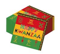 Deorfuy Happy Kwanzaa Party Decorations, 100PCS Kwanzaa Disposable Paper Napkins Tableware Decoration, African Heritage Theme Festival Napkin Decor for African Dinner