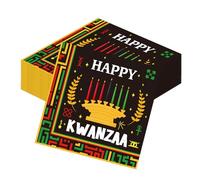Deorfuy Kwanzaa Party Decorations Tableware, 50PCS Happy Kwanzaa Disposable Paper Napkins Decoration, African Heritage Theme Festival Napkin Decor for African Dinner
