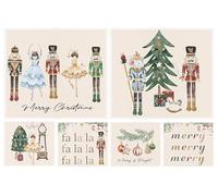 Deorfuy Nutcracker Christmas Swedish Dish Cloths - 6PCS Christmas Swedish Dishcloths for Kitchen, Fairy Themed Washing Reusable Dishes Towels, Xmas Washable Cleaning Sponge for Cleaning Fast Drying