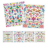 Deorfuy Reusable Swedish Dishcloths for Kitchen, 6PCS Mexican Talavera Otomi Cellulose Sponge Paper Towels Washable, Fast Drying Absorbent Swedish Dish Cloth for Home Cooking