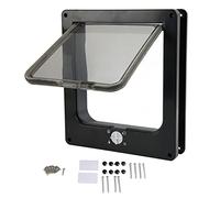 Deosdum Cat Flap Pet Door Window Wearproof Automatic Cat Door Cat Interior Door for All Standard Interior Doors(L)