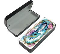 Deosiy Blue dragon-5D Diamond Painting Set Glasses Case DIY Glasses Storage Box Leather Handmade Diamond Painting Gift Art Glasses Case