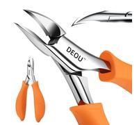 DEOU Heavy Toe Nail Clippers for Thick Nails，Professional Thick & Ingrown Toenail Clipper for Men & Seniors，Stainless Steel Pedicure Clippers Toenail Cutters（Orange）