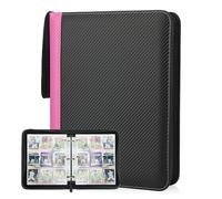 Deoyibu Trading Card Album for 900 Cards, Scrapbook with 9 Compartments, 50 Pages for Card Organiser, Card Binder Made of PU, for Sports Cards, MTG, TCG, Yugioh Cards etc. Pink