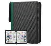 Deoyibu Trading Card Album for 900 Cards, Scrapbook with 9 Compartments, 50 Pages for Card Organiser, Card Binder Made of PU, Trading Card Folder for Sports Cards, MTG, TCG, Yugioh Cards etc. Green