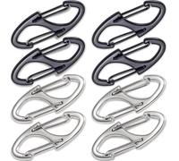 Deozu 10 Pcs Zipper Clip Anti Theft Deterrent, Dual Opening Safety Zipper Locks Pull Replacement for Backpacks, Camping, Suitcases, Purse (Black, Silver)