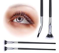 Deozu 2 Pcs Folding Angle Scalloped Lash Brush, Multifunctional Fan Shaped Mascara Brush, Eyelash Brush Separator Makeup Tool, Eyelash Comb for Eye Lash Upper Lower