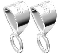 Deozu 2 Pcs Pendant Clasp for Necklace, Necklace Pendant Clasp, Sterling Silver Jewelry Making Supplies, Bails for Jewelry Making, Bracelet (Silver)