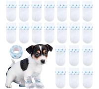 Deozu 20 Pcs Disposable Dog Boots for Injured Paw, Waterproof Dog Booties and Paw Protectors, Paw Bandage for Dogs, Paw Covers with Self-Adhesive Bandage for Large Small Medium Dogs Cats