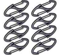 Deozu 8 Pcs Zipper Clip Anti Theft Deterrent, Dual Opening Safety Zipper Locks Pull Replacement for Backpacks, Camping, Suitcases, Purse (Black)