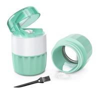 DEPAD 3-in-1 Pill Crusher and Pill Cutter, Pills Crusher Fine Powder with Stainless Steel Grinding Head, Pil Grinder with Storage for Tablets, Cutter Splitter for Small and Tiny Pills Cyan