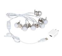 Department 56 6005528 Village Collection USB LED 6 Light Accessory Set, 108 Inch,Plastic, White
