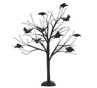 Department 56 Halloween Accessories for Village Collections Murder of Crows Tree Figurine, 10.04 Inch, Black