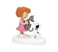 Department 56 Peanuts Village Accessories Frieda and Faron The Cat Meet Snoopy Figurine, 2.5 Inch, Multicolor