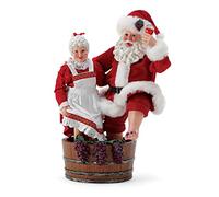 Department 56 Possible Dreams Bon Apetit Santa and Mrs. Claus Christmas Crush Wine Making Figurine, 10.5 Inch, Multicolor