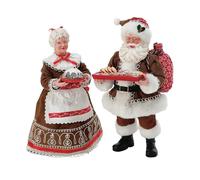 Department 56 Possible Dreams Christmas Traditions Santa and Mrs. Claus Sugar and Spice Figurine Set, 10.5 Inch, Multicolor