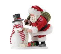Department 56 Possible Dreams Christmas Traditions Santa and Snowman Holding The Nice List Figurine, 10.5 Inch, Multicolor