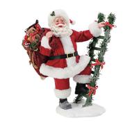 Department 56 Possible Dreams Christmas Traditions Santa Steps Up on a Ladder Figurine, 11.5 Inch, Multicolor