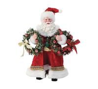 Department 56 Possible Dreams Christmas Traditions Santas Holding Wreaths All That Glitters Figurine, 10.5 Inch, Multicolor