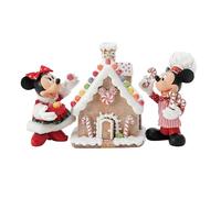 Department 56 Possible Dreams Disney Mickey and Minnie Mouse Gingerbread House Figurine Set, 6 Inch, Multicolor