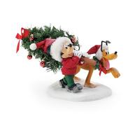 Department 56 Possible Dreams Disney Mickey Mouse and Pluto The Perfect Tree Figurine, 6.5 Inch, Multicolor