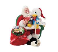 Department 56 Possible Dreams Disney Santa and Donald Duck Long List Figurine, 9 Inch, Multicolor