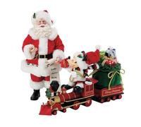 Department 56 Possible Dreams Disney Santa and Mickey Mouse Train All Aboard Figurine Set, 10.5 Inch, Multicolor