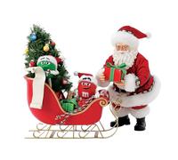 Department 56 Possible Dreams M&M's Red and Green Characters in Santa's Sleigh Figurine Set, 10.5 Inch, Multicolor