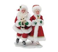 Department 56 Possible Dreams Sports and Leisure Santa and Mrs. Claus Skating Holiday on Ice Figurine, 10.5 Inch, Multicolor