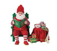 Department 56 Possible Dreams Sports and Leisure Santa One More Chapter Figurine Set, 9 Inch, Multicolor