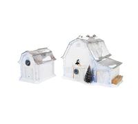Department 56 Snow Village Elvis Presley Graceland Stables Lit Building Set, 7.2 and 5 Inches, White
