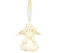 Department 56 Snowbabies Angel on a Cloud Playing Glowing Hanging Ornament, 2.99 Inch, Multicolor