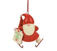 Department 56 Snowpinions Gnome with Skates Balancing on Thin Ice Hanging Ornament, 2.95 Inch, Multicolor