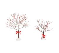 Department 56 Village Accessories Crabapple Trees with Ribbons Figurine Set, 8.75 and 6.5 Inch, Multicolor