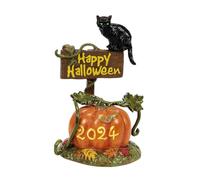 Department 56 Village Collection Accessories Halloween Feline Noir 2024 Dated Limited Edition Figurine, 3.74 Inch, Multicolor