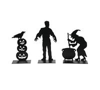 Department 56 Village Collection Accessories Halloween Spooky Silhouettes Figurine Set, Various Sizes, Black