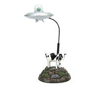 Department 56 Village Collection Accessories Halloween Udderly Unbelievable UFO and Cow Animated Figurine, 9.4 Inch, Multicolor