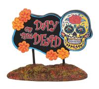 Department 56 Village Cross Product Accessories Halloween Day of The Dead Sign Figurine 1.75 Inch Multicolor