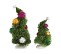 Department 56 Wonky Trees, Set of 2, Metal, Multi Colour, 19.3 x 16.8 x 7.9 cm