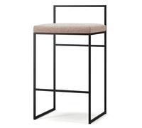 Department Bar Stool With Backrest 80 cm Black/ Pale Rose