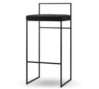 Department - Bar Stool With Backrest 90 cm, Black / Black Velvet - Black Velvet