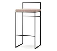 Department Bar Stool With Backrest 90 cm Black/ Pale Rose