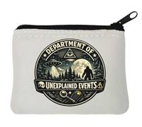 Department for Investigating Unexplained Phenomena Neoprene Coin Purse Pouch 10x11cm White
