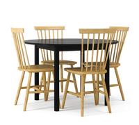 Department Wood Dining Table Set Black/Oak