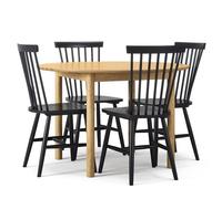 Department Wood Dining Table Set Oak/ Black